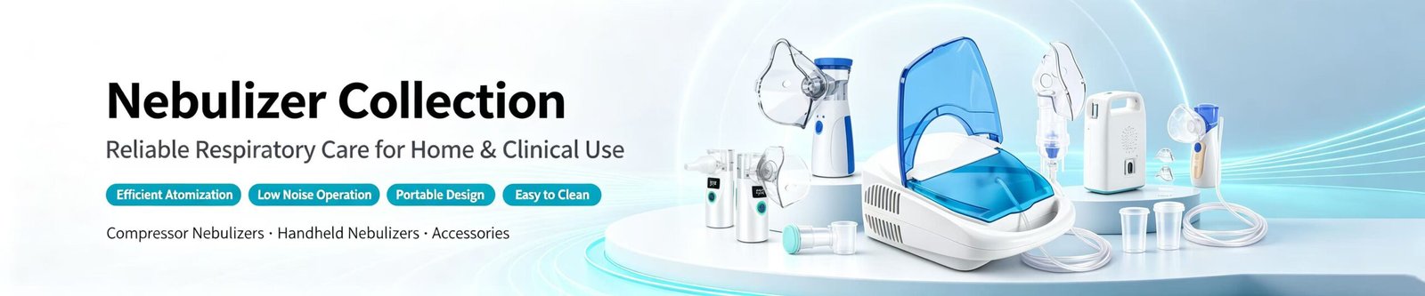 Ekoark Health medical devices wholesale banner, portable nebulizer and home healthcare equipment