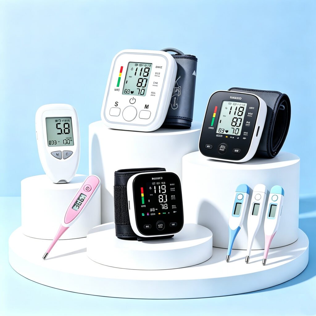 Digital blood pressure monitor, infrared thermometer home vital sign monitoring medical equipment bulk