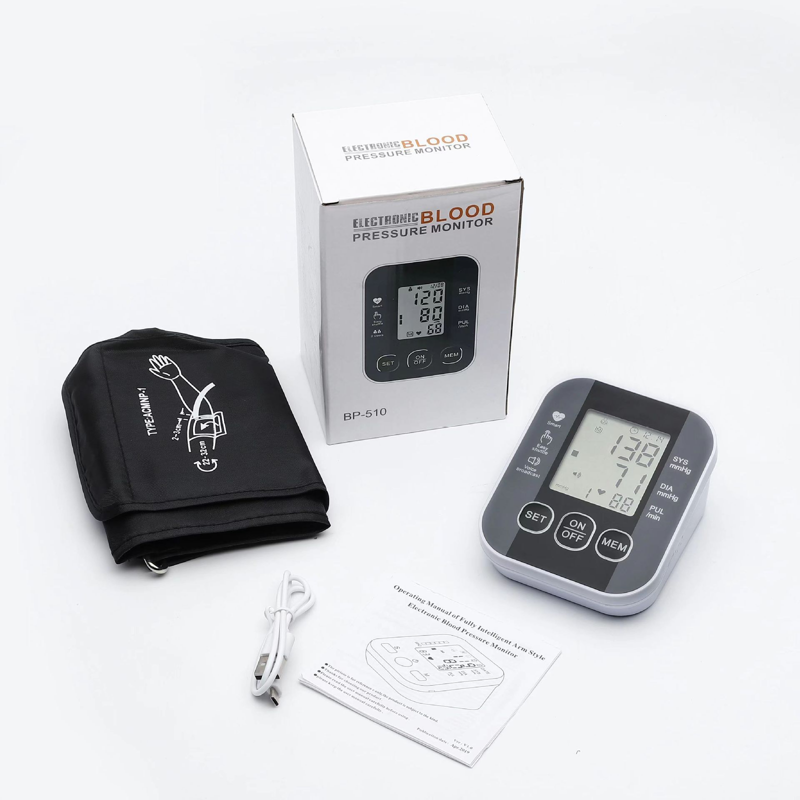 Rechargeable Upper Arm Blood Pressure Monitor OEM Digital BP Monitor Wholesale Factory Price