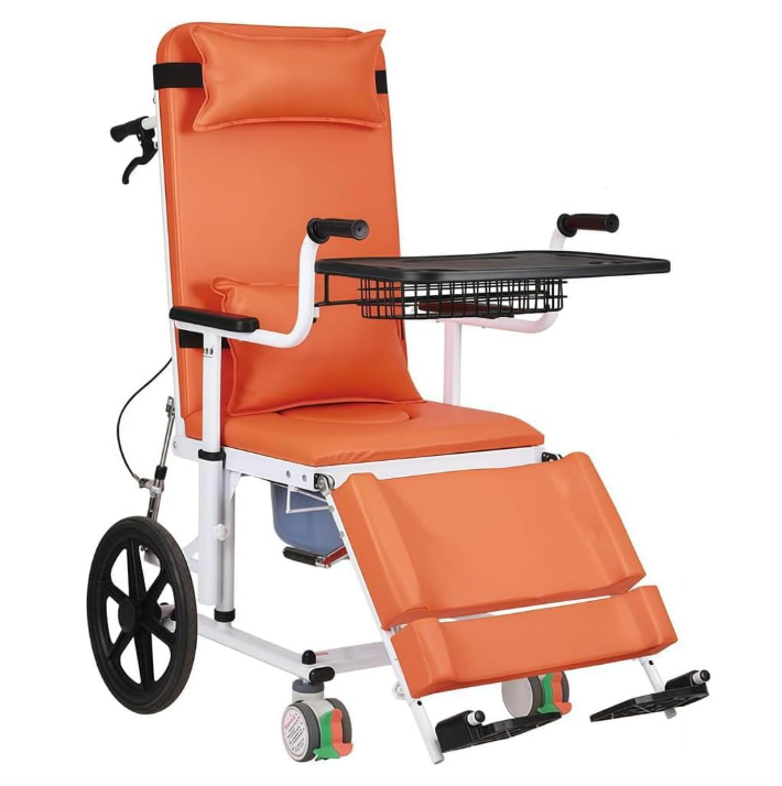 ekoark health hydraulic patient transfer chair supports 180° full‑recline & semi‑recline adjustment