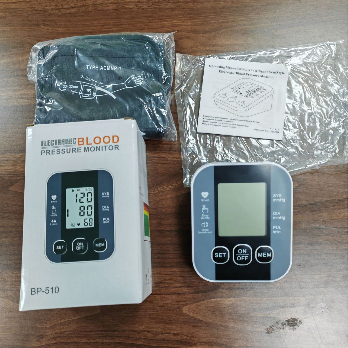 Backlight LCD Rechargeable BP Machine Medical Home Hospital Use Automatic Blood Pressure Meter